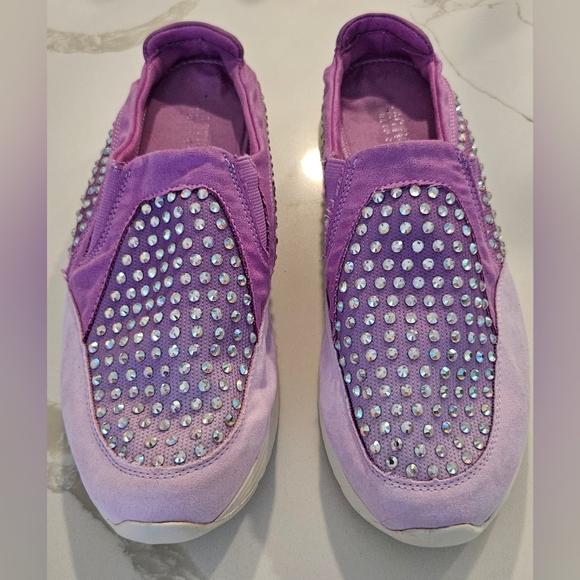 Reaction Kenneth Cole Shoes - REACTION by Kenneth Cole Purple Rhinestone Slip-On Sneakers